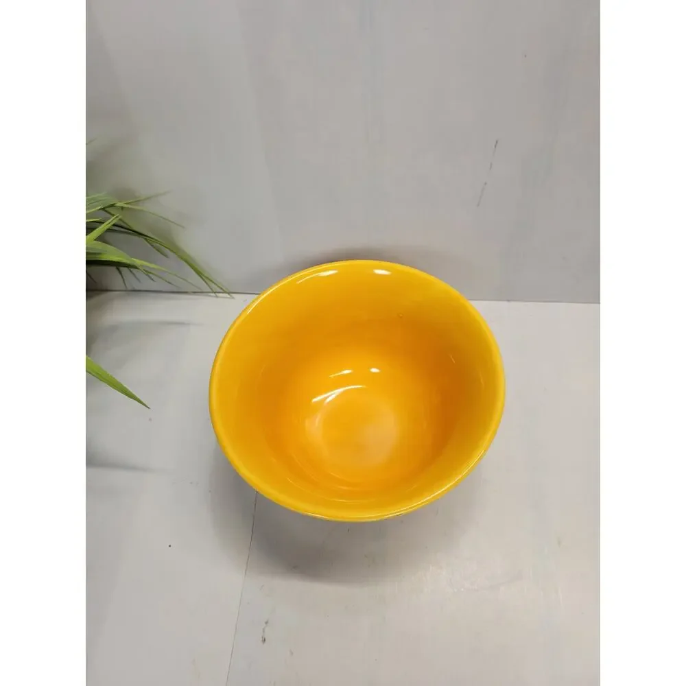 Vintage Hall Radiant Ware Yellow Nesting Bowl 40s Art Deco Ceramic Mixing 6.5